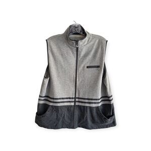 Cali & York Petite Front Zipper Vest Gray Size Petite XL